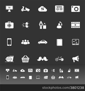 Social network icons on gray background, stock vector