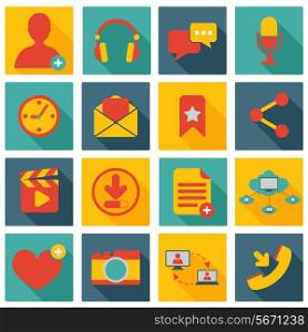 Social network icons set with web elements isolated vector illustration