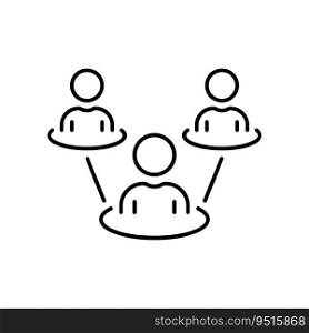 Social Network Line Icon. Business Technology Community World Company Linear Pictogram. Networking Hub Media Information Communication Outline Icon. Editable Stroke. Isolated Vector Illustration.. Social Network Line Icon. Business Technology Community World Company Linear Pictogram. Networking Hub Media Information Communication Outline Icon. Editable Stroke. Isolated Vector Illustration