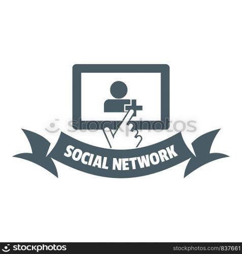 Social network logo. Simple illustration of social network vector logo for web. Social network logo, simple gray style