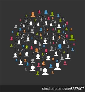 Social network of people. A vector illustration