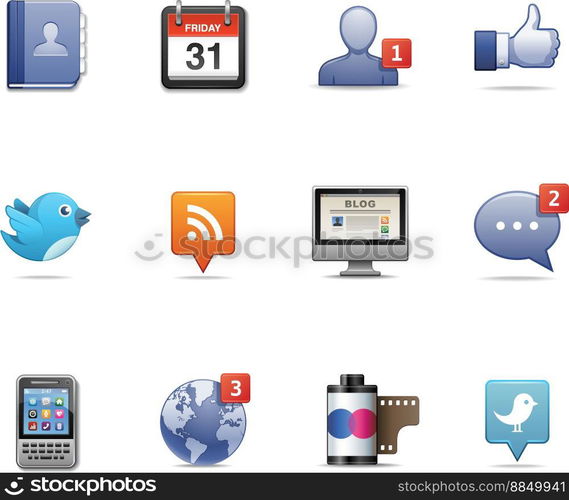 Social network pack vector image