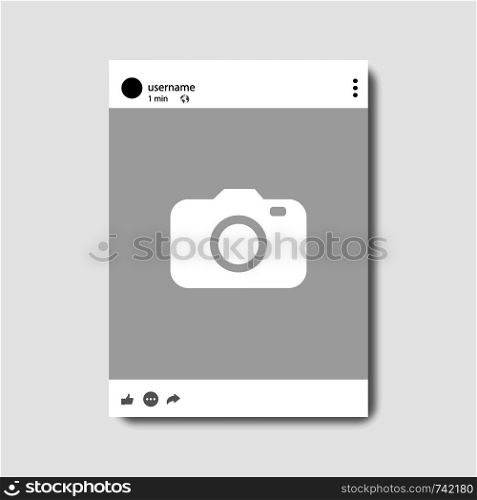 Social network photo frame with shadow, Vector illustration