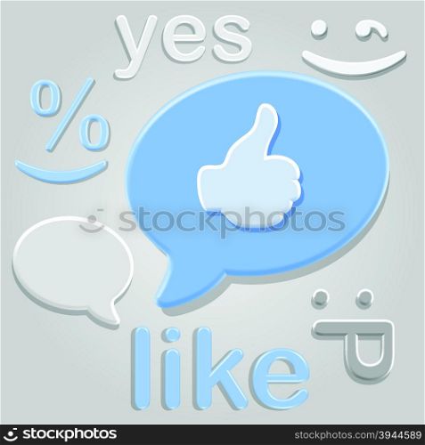 Social network plastic emotion symbols over gray background
