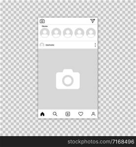 Social network post. Vector web page template. Social media web banner. Social network profile. Transparent background. EPS 10