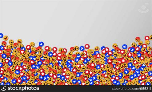 Social network reactions icon background, vector illustration