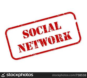 Social network red rubber stamp vector isolated