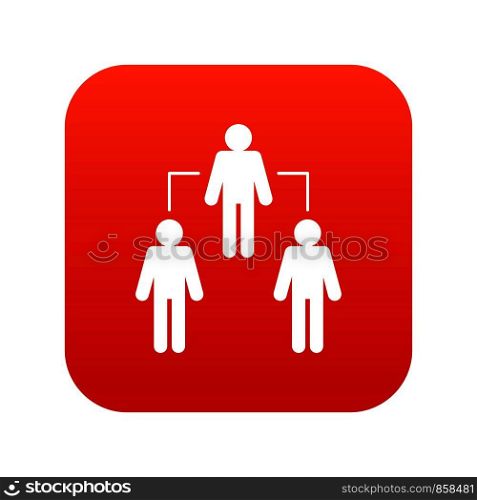 Social network social network icon digital red for any design isolated on white vector illustration. Social network icon digital red
