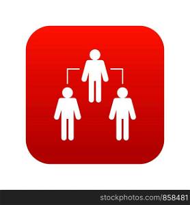 Social network social network icon digital red for any design isolated on white vector illustration. Social network icon digital red