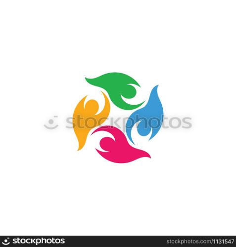 Social Network Team Partners Family Friends logo design vector template