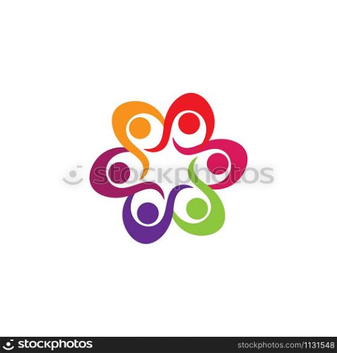 Social Network Team Partners Family Friends logo design vector template