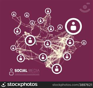 Social network with dot connected by lines. Social network with dot connected by lines. Vector illustration