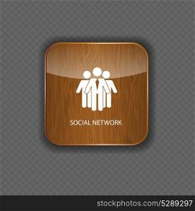 Social network wood application icons
