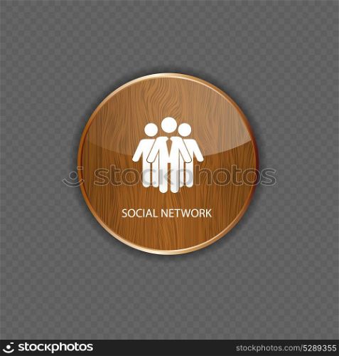 Social network wood application icons