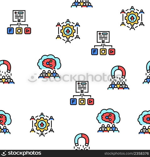 Social Networking Online App Vector Seamless Pattern Thin Line Illustration. Social Networking Online App Vector Seamless Pattern