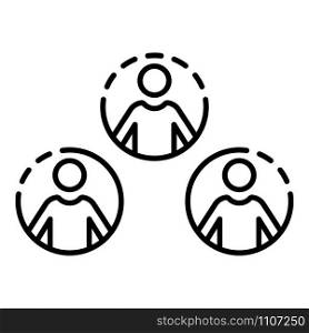 Social people network icon. Outline social people network vector icon for web design isolated on white background. Social people network icon, outline style