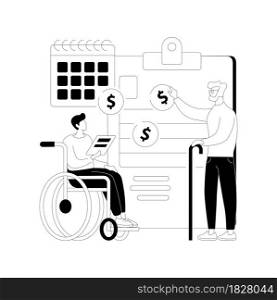 Social-security benefit abstract concept vector illustration. Social security protection, application form, benefit calculator, retirement insurance, disability income, agent abstract metaphor.. Social-security benefit abstract concept vector illustration.