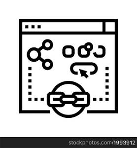 social sharing line icon vector. social sharing sign. isolated contour symbol black illustration. social sharing line icon vector illustration