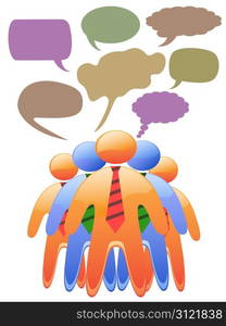 social symbol people talk in color speech bubbles