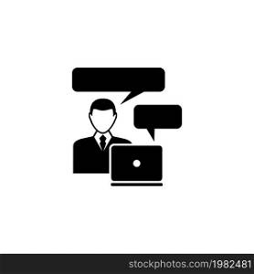 Social Talk. Flat Vector Icon illustration. Simple black symbol on white background. Social Talk sign design template for web and mobile UI element. Social Talk Flat Vector Icon