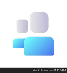 Social≠twork groupπxel perfect flat gradient two-color ui icon. Onli≠comμnity. Members. Simp≤fil≤dπctogram. GUI, UX design for mobi≤application. Vector isolated RGB illustration. Social≠twork groupπxel perfect flat gradient two-color ui icon