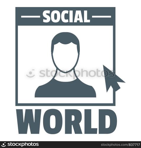 Social world logo. Simple illustration of social world vector logo for web. Social world logo, simple gray style