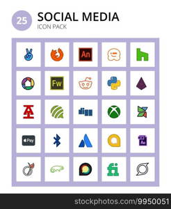 SocialMedia modx, digg, adobe, forumbee, acquisitions Editable Vector Design Elements