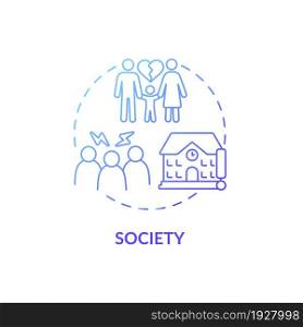 Society concept icon. ADHD cause abstract idea thin line illustration. School and work settings. Affecting cognitive development. Negative parenting. Vector isolated outline color drawing. Society concept icon