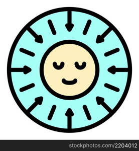 Sociology smile direction icon. Outline sociology smile direction vector icon color flat isolated. Sociology smile direction icon color outline vector