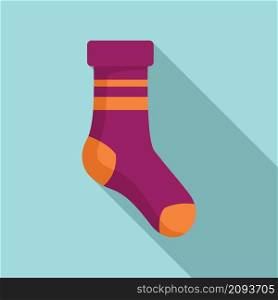 Sock clothing icon flat vector. Cotton sock. Fashion item. Sock clothing icon flat vector. Cotton sock