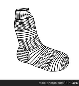 Sock hand drawn illustration. Doodle isolated sock. Sock hand drawn illustration. Doodle isolated sock.
