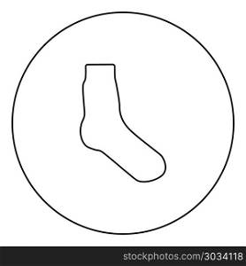 Sock icon black color in circle outline vector illustration