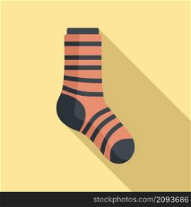Sock icon flat vector. Cotton design. Cute sock. Sock icon flat vector. Cotton design