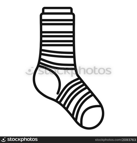 Sock icon outline vector. Cotton design. Cute sock. Sock icon outline vector. Cotton design