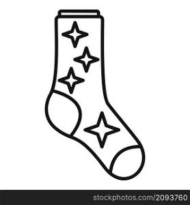 Sock stars icon outline vector. Winter collection. Sport wool sock. Sock stars icon outline vector. Winter collection