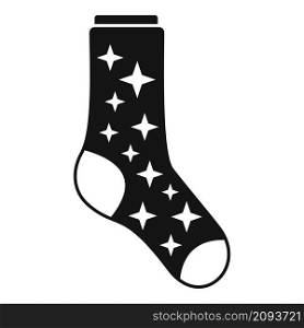 Sock stars icon simple vector. Winter collection. Sport wool sock. Sock stars icon simple vector. Winter collection
