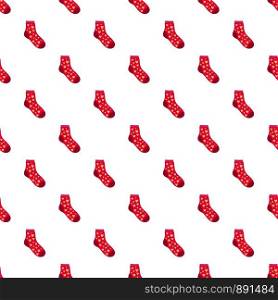 Sock with heart pattern seamless vector repeat for any web design. Sock with heart pattern seamless vector