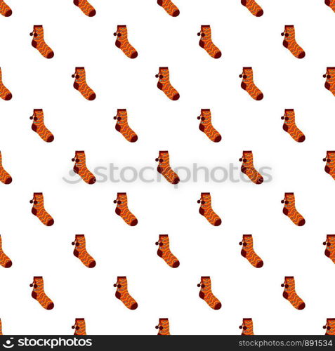 Sock with pompon pattern seamless vector repeat for any web design. Sock with pompon pattern seamless vector