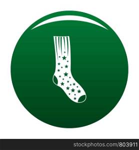 Sock with star icon. Simple illustration of sock with star vector icon for any design green. Sock with star icon vector green