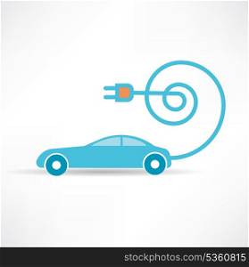 socket and the car is blue icon