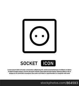 Socket icon. European electic connector. Energy european home socket isolated. EPS 10. Socket icon. European electic connector. Energy european home socket isolated.