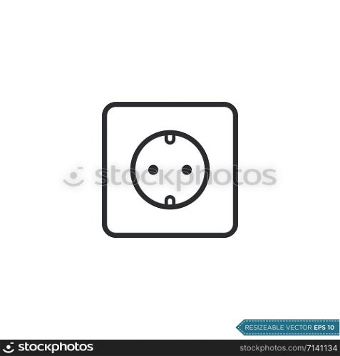 Socket Outlet Electric Plug Icon Vector Template Illustration Design