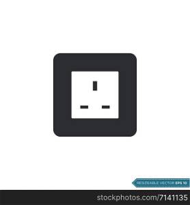 Socket Outlet Electric Plug Icon Vector Template Illustration Design