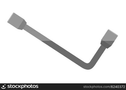 Socket wrench. Illustration of flat socket wrench on a white background isolate. Tool for repair. Stock vector