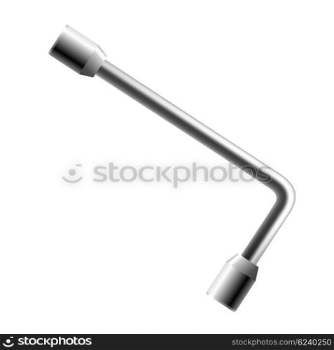 Socket wrench. Illustration of realistic socket wrench on a white background isolate. Tool for repair. Stock vector