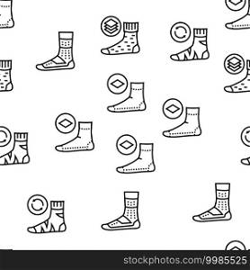 Socks Fabric Accessory Vector Seamless Pattern Thin Line Illustration. Socks Fabric Accessory Vector Seamless Pattern