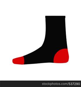 Socks foot vector symbol textile. Fabric wear isolated white red illustration clothing