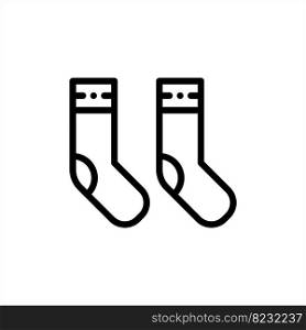 Socks Icon, Soft Material Cloth Worn On The Feet Vector Art Illustration