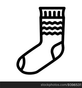 socks knitting wool line icon vector. socks knitting wool sign. isolated contour symbol black illustration. socks knitting wool line icon vector illustration
