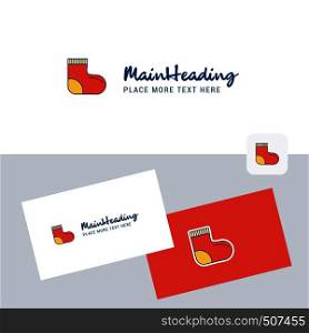 Socks vector logotype with business card template. Elegant corporate identity. - Vector
